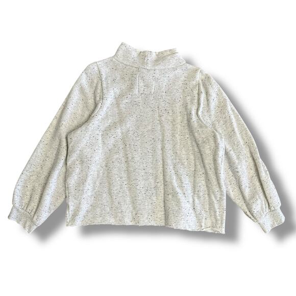 Madewell MWL Mock Neck Gray Speckled Fleece Sweatshirt Size Large - Picture 5 of 11